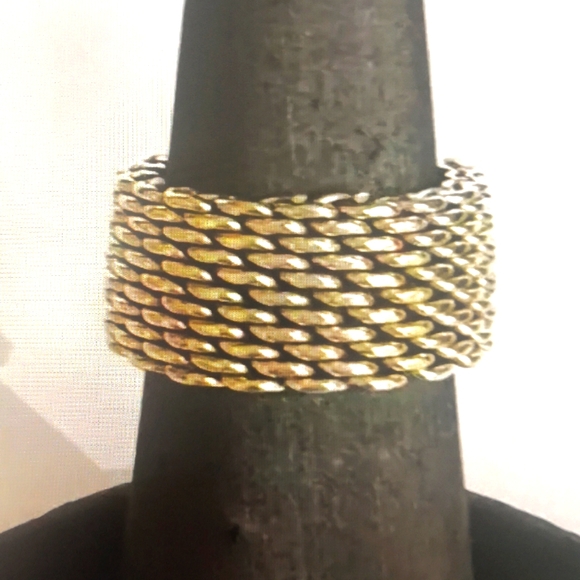 Tiffany & Co. Sterling Silver Somerset Mesh Weave Ring 8.8 Gram Size-7.5 - Picture 3 of 5